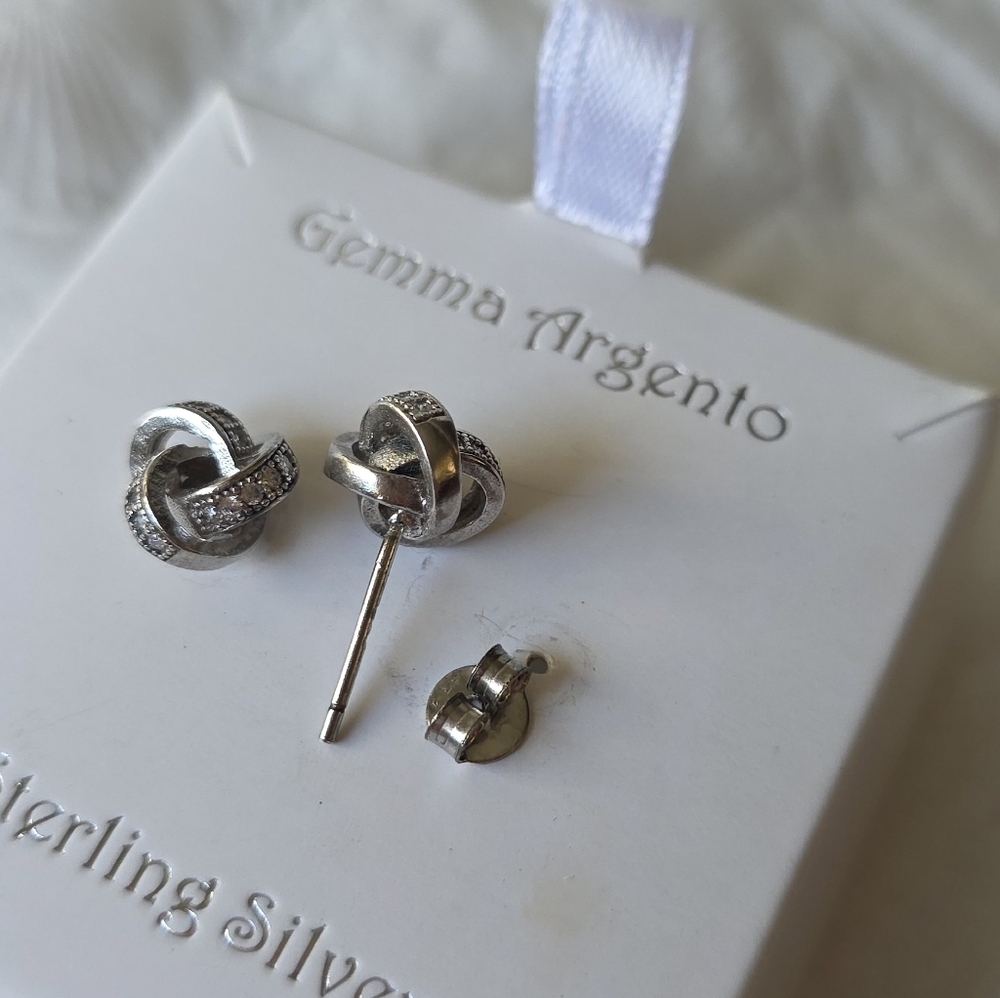 Gemma Argento 925 Knot Earrings - Picture 6 of 6
